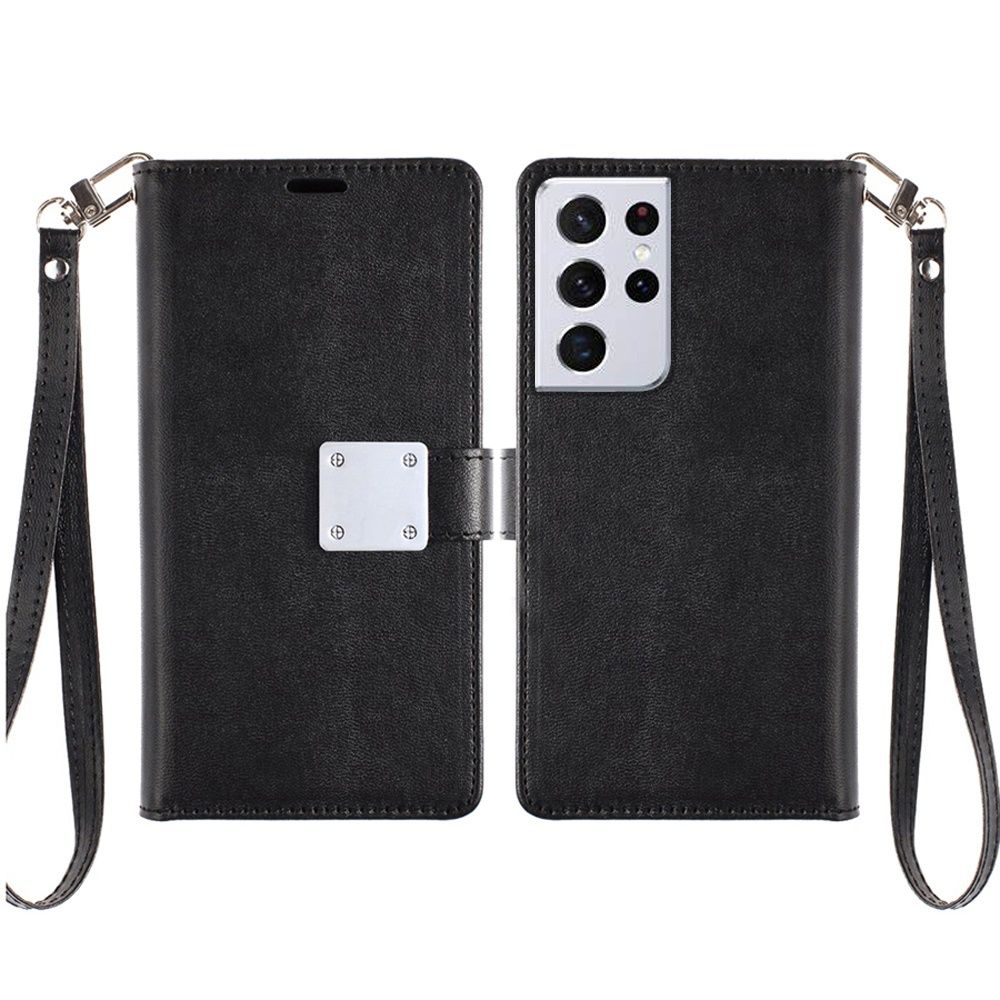 7.1inch Wallet ID Card Holder For Samsung S21 Ultra/S30 Ultra- Black