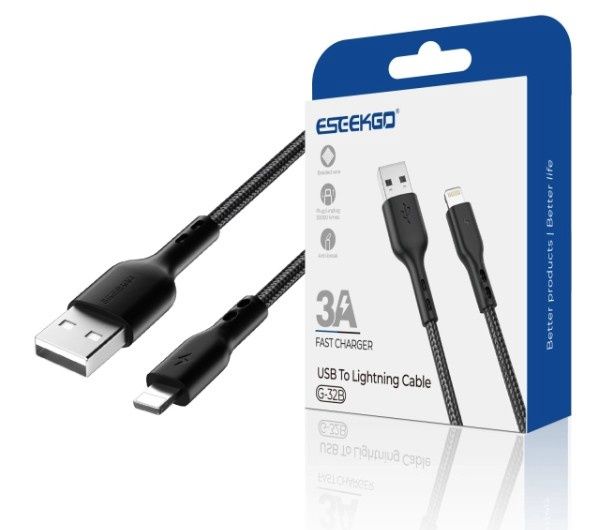 ESEEKGO Nylon braided Data Cable Black 1.2M/4FT G-32B