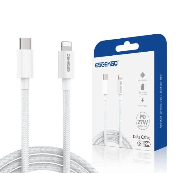 ESEEKGO Brand White LIGHTNING TO TYPE C 1.2M/4FT G-112C