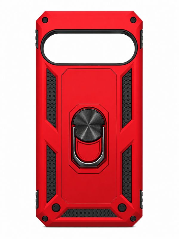 Ring Magnetic Kickstand Hybrid Case Cover for Google Pixel 9 Pro XL 6.8inch - Red
