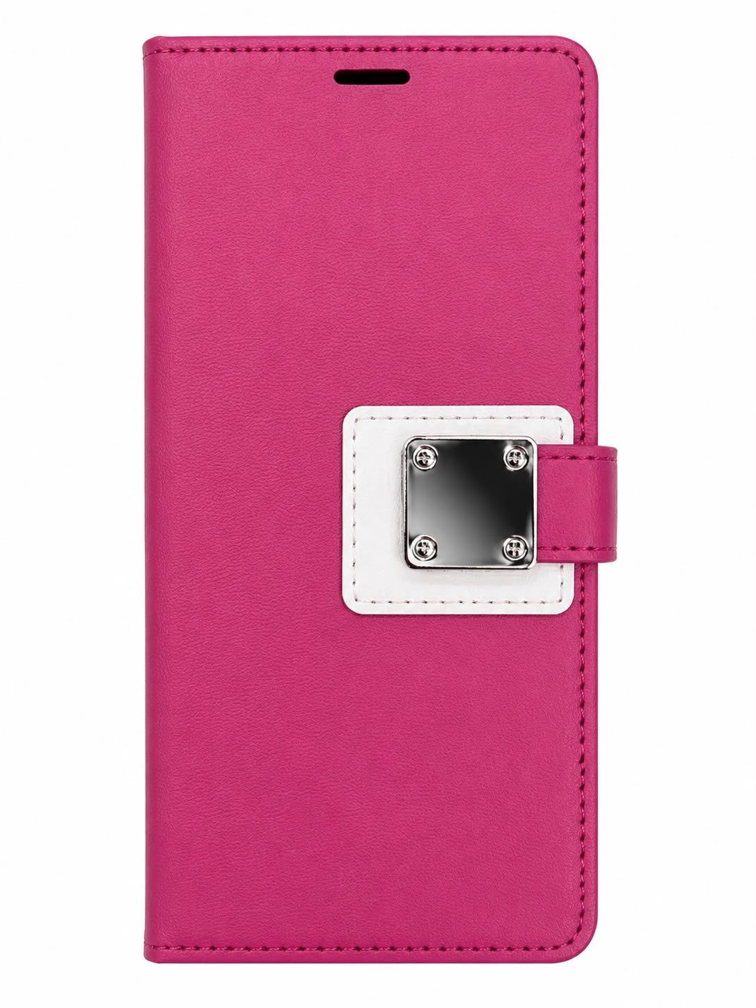 Wallet ID Card Holder Case Cover for Samsung Galaxy S24 Ultra - Hot Pink