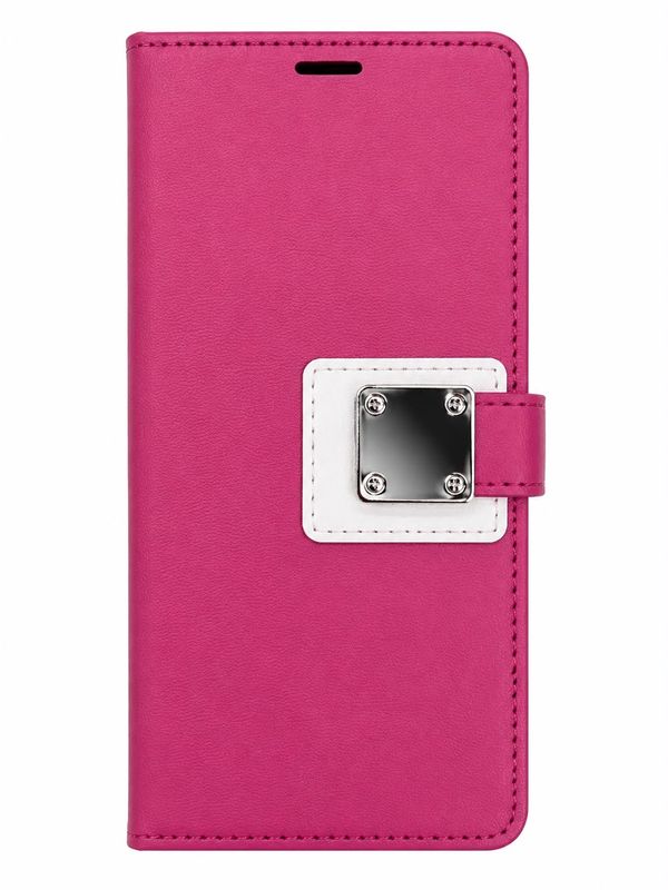 Wallet ID Card Holder Case Cover for Samsung Galaxy S24 Ultra - Hot Pink