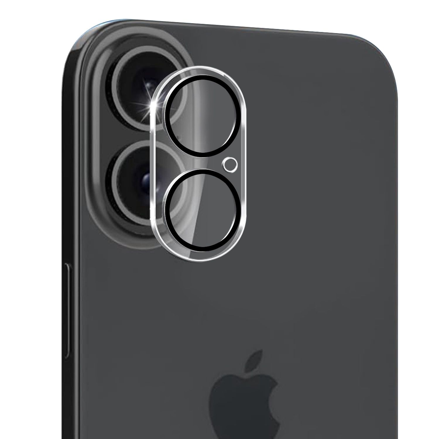 For iPhone 16 6.1 inch Camera Lens Black Edge Tempered(2.5D)