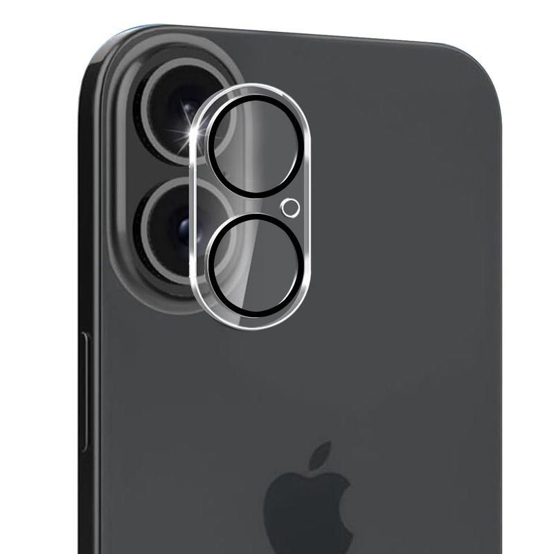 For iPhone 16 6.1 inch Camera Lens Black Edge Tempered(2.5D)
