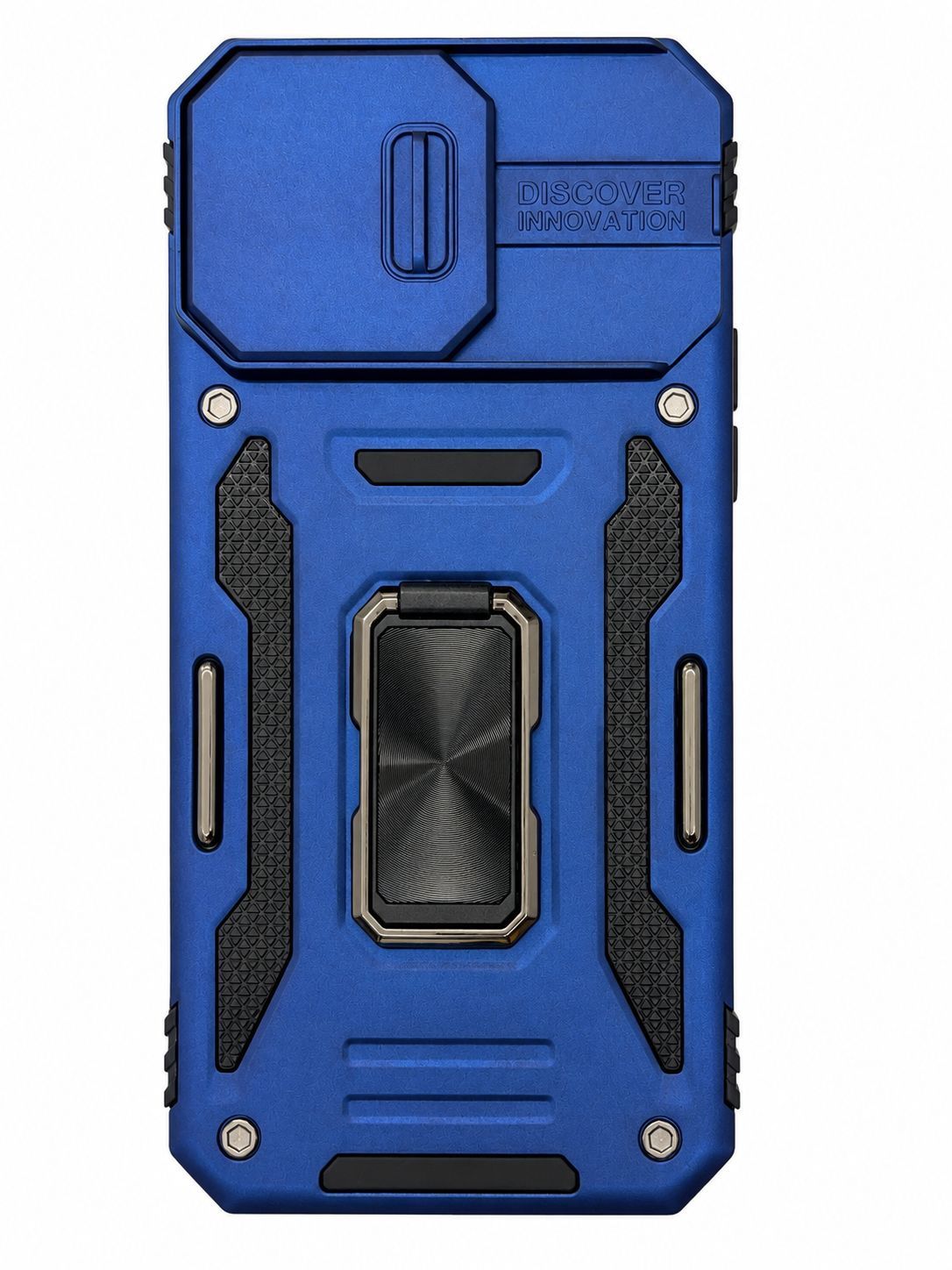 [PolyBag] Utter Tough Metal Ring Movable Camera Window Hybrid For iPhone 14 Pro Max- Navy blue