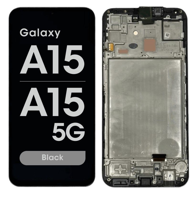 Refurbished - OLED Screen and Digitizer Assembly w/ Frame for Samsung Galaxy A15 (A155 / 2023) / A15 5G (A156 / 2023) (Black)