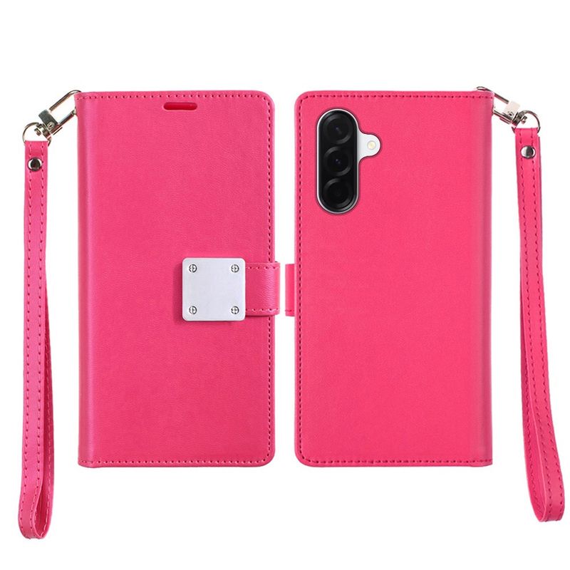 Wallet ID Card Holder Case Cover A36 5G - Hot Pink