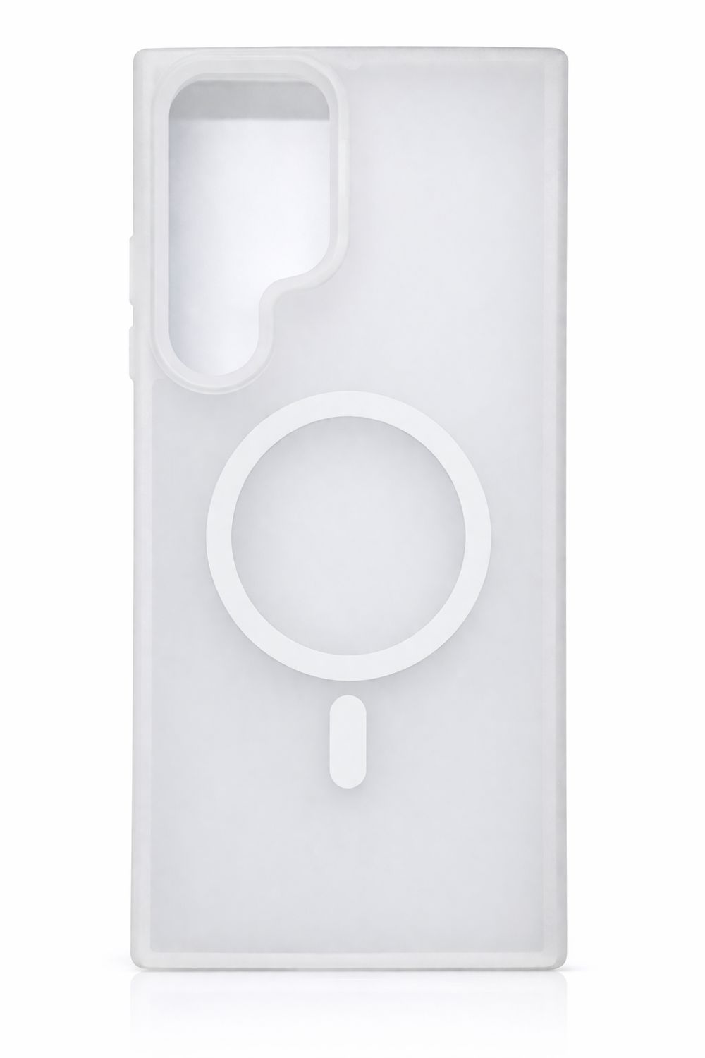 For Samsung S23 Ultra [Magnetic Circle] Smooth Safe Matte Feel Hybrid Case - Clear