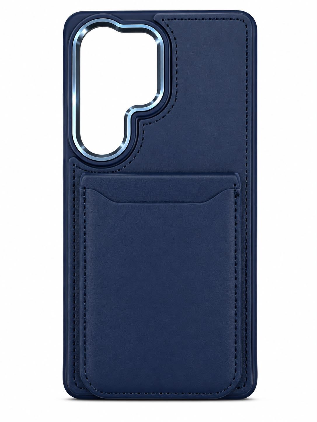 Ultra Card Holder with Mirror Inside PU Leather Hybrid Case For Samsung Galaxy s25 - Dark Blue