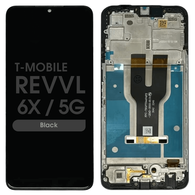 Refurbished - LCD Assembly w/ Frame for T-Mobile Revvl 6X 5G (Black)