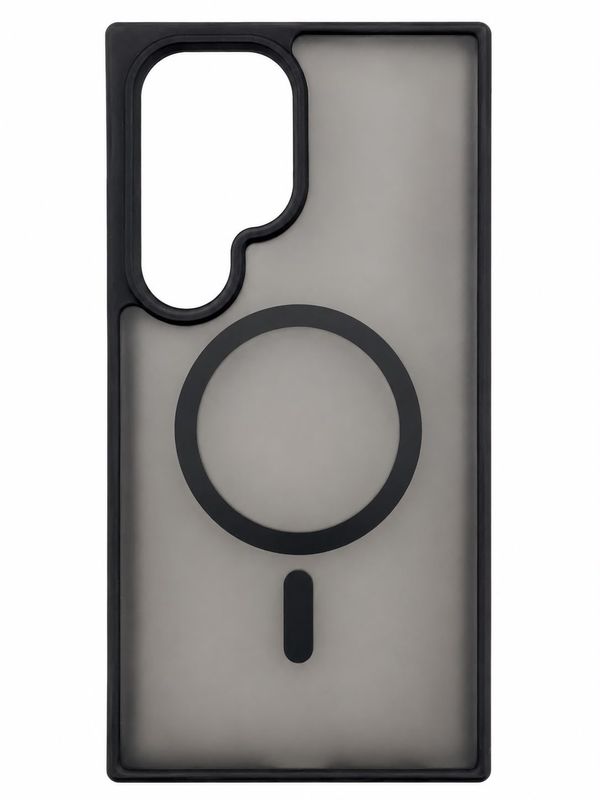 For Samsung Galaxy s24 Ultra [Magnetic Circle] Smooth Safe Matte Feel Hybrid Case - Black