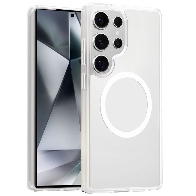 For Samsung Galaxy s24 Ultra [Magnetic Circle] Smooth Safe Matte Feel Hybrid Case - Clear