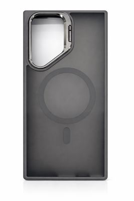 For Samsung S23 Ultra Fearless Tough HQ Metallic Hybrid with Camera Ring Stand [Magnetic Circle] Case - Gray