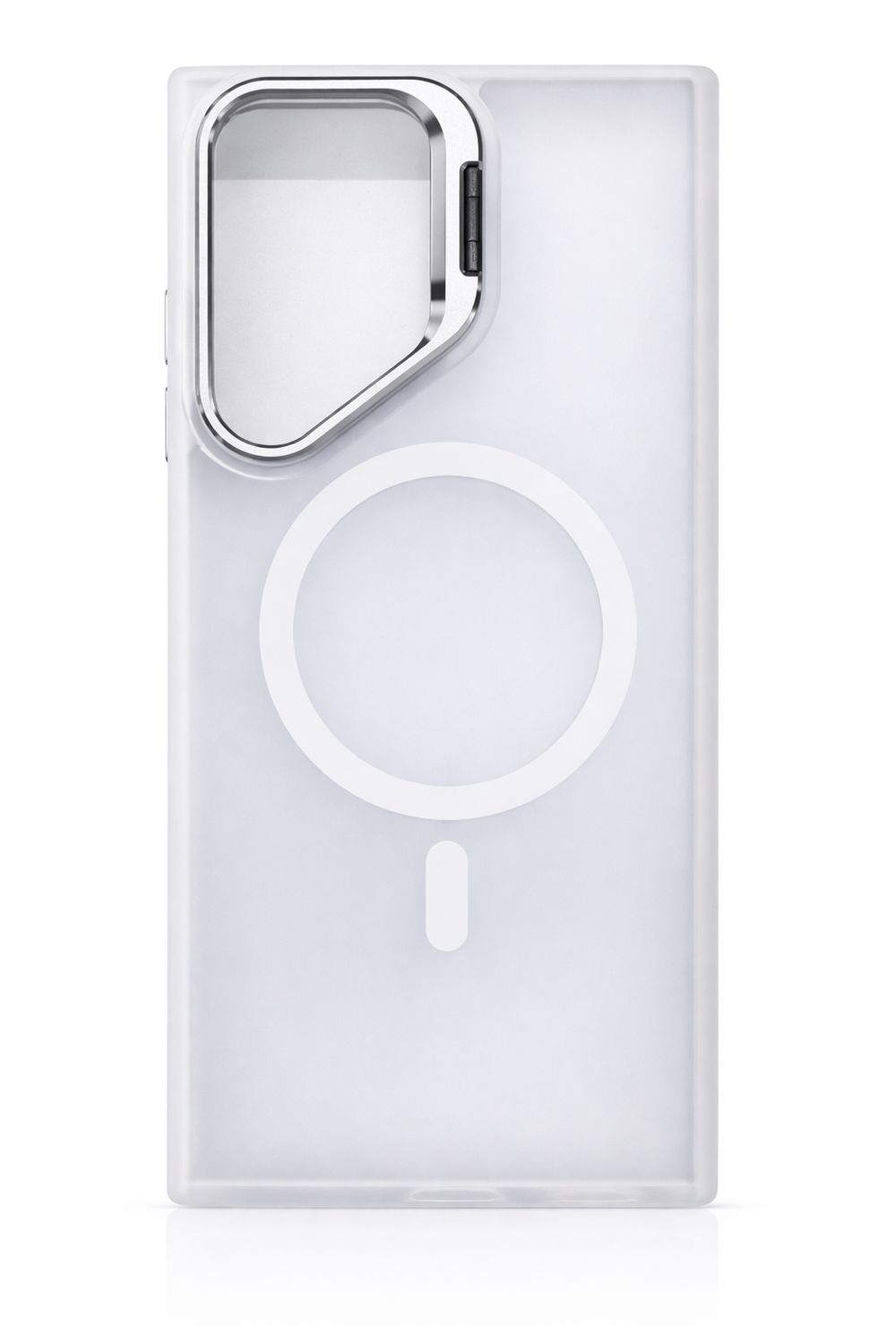 For Samsung S23 Ultra Fearless Tough HQ Metallic Hybrid with Camera Ring Stand [Magnetic Circle] Case - Clear