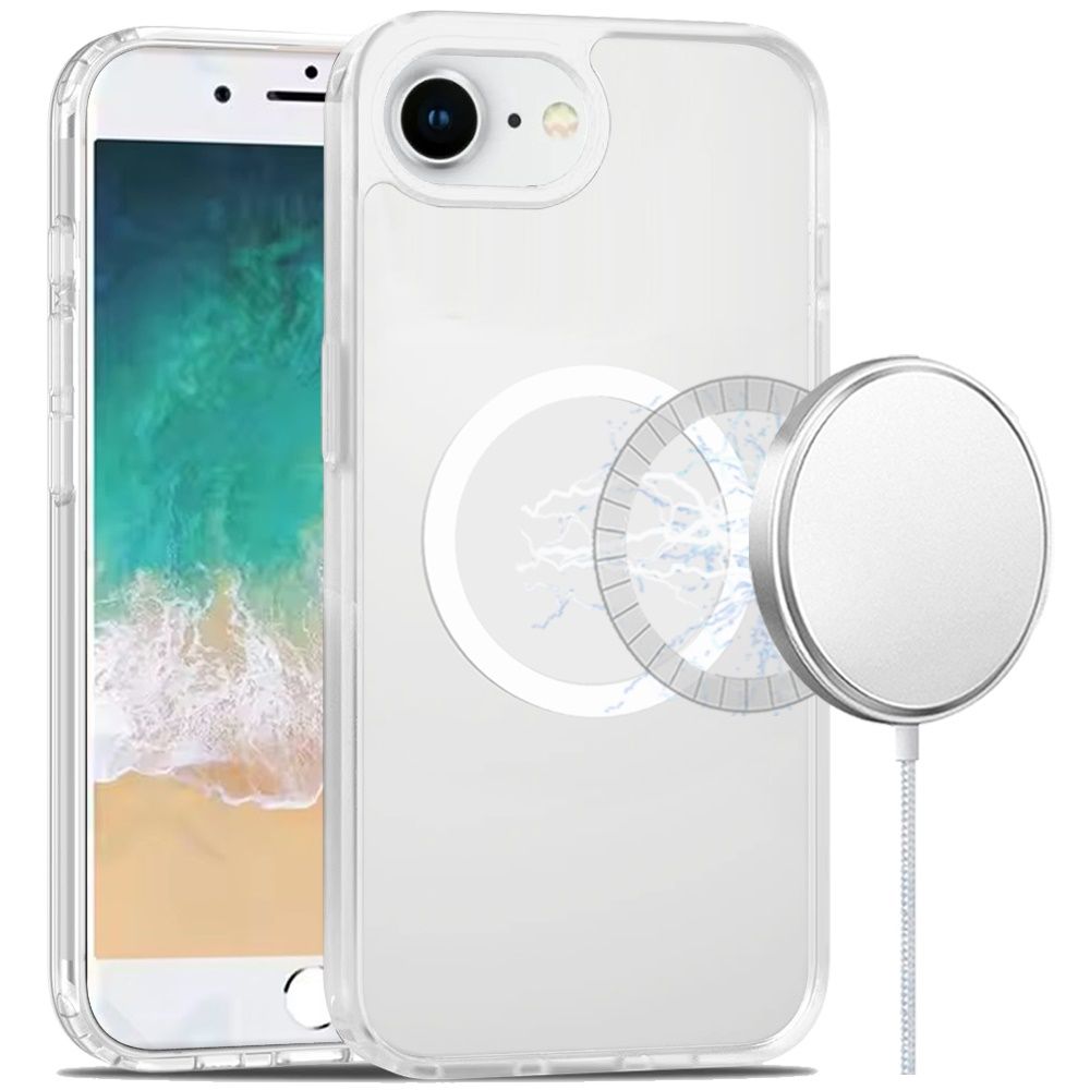 [Magnetic Circle] Smooth Safe Matte Feel Hybrid Case For iPhone 16E / SE4- Clear
