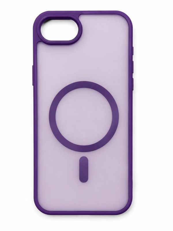 [Magnetic Circle] Smooth Safe Matte Feel Hybrid Case for iPhone 16E / SE4- Dark Purple