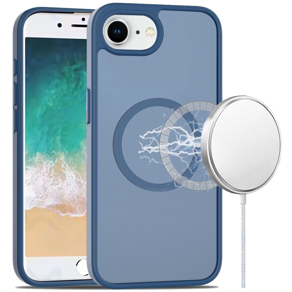 [Magnetic Circle] Smooth Safe Matte Feel Hybrid Case For iPhone 16E / SE4 - Navy Blue[Magnetic Circle] Smooth Safe Matte Feel Hybrid Case For iPhone 16E / SE4 - Navy Blue