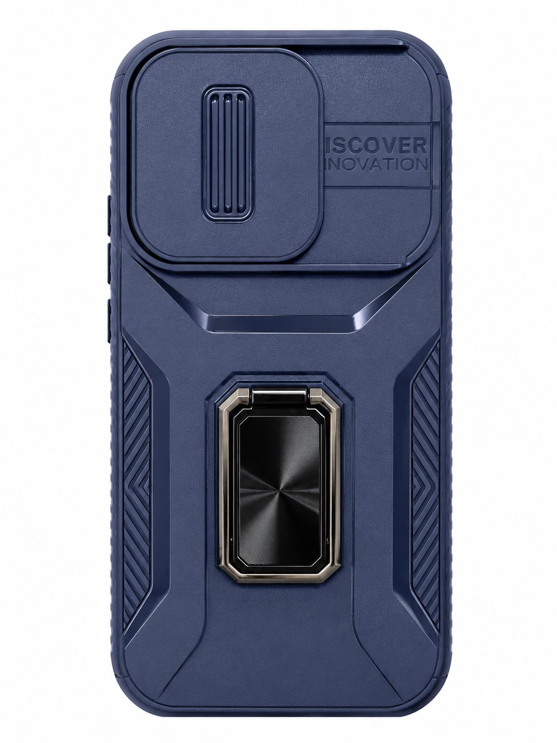 Magnetic Metal Ring Stand Camera Protection Hybrid  Case For  Iphone 16 Pro - Blue