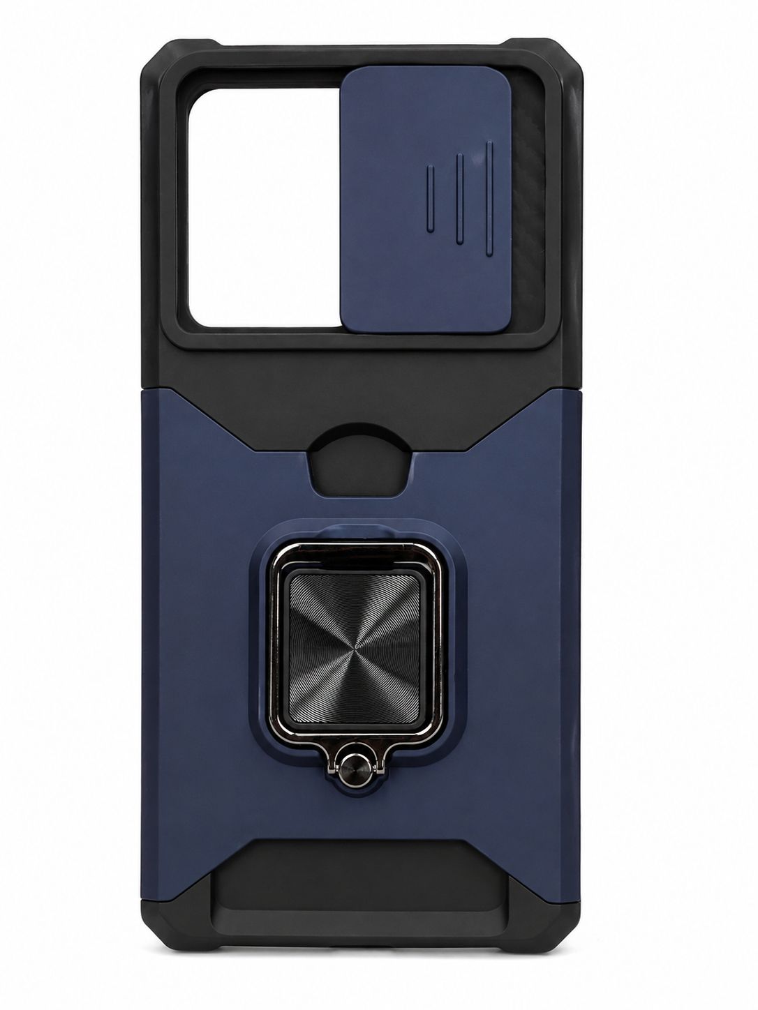 Multi-Functional Card Magnetic Ring Stand Hybrid Camera Case for Motorola Moto G Stylus 5G 2024 - Blue