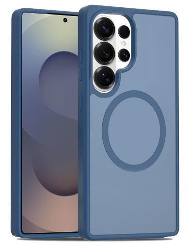 For Samsung A16 5G [Magnetic Circle] Smooth Safe Matte Feel Hybrid Case - Navy Blue