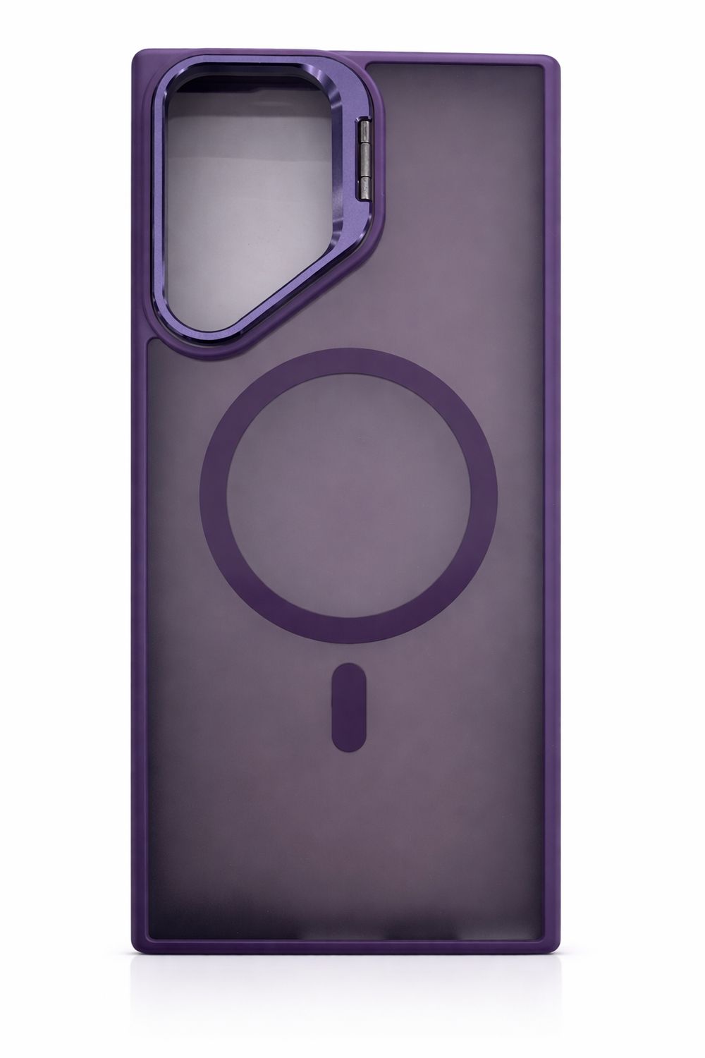 For Samsung S23 Ultra Fearless Tough HQ Metallic Hybrid with Camera Ring Stand [Magnetic Circle] Case - Dark Purple