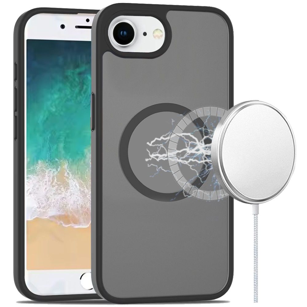 [Magnetic Circle] Smooth Safe Matte Feel Hybrid Case For iPhone 17E / 16E / SE4 - Black