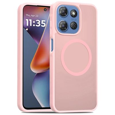 [Magnetic Circle] Smooth Safe Matte Feel Hybrid Case for Motorola Moto G 5G 2025 - Light Pink