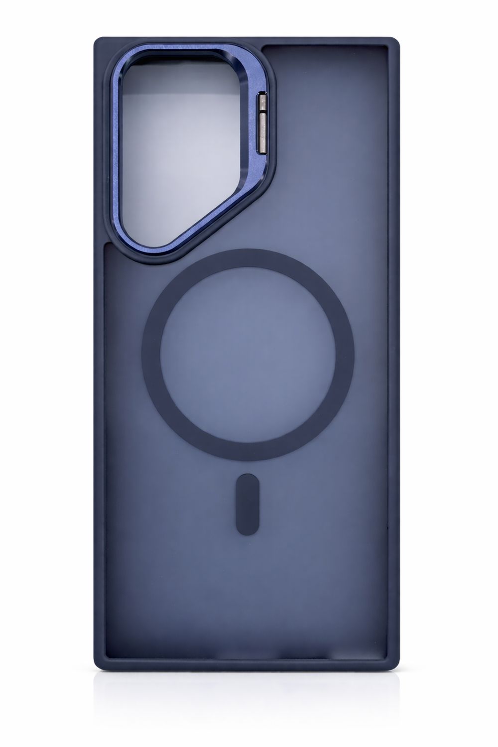 For Samsung S23 Ultra Fearless Tough HQ Metallic Hybrid with Camera Ring Stand [Magnetic Circle] Case - Navy Blue