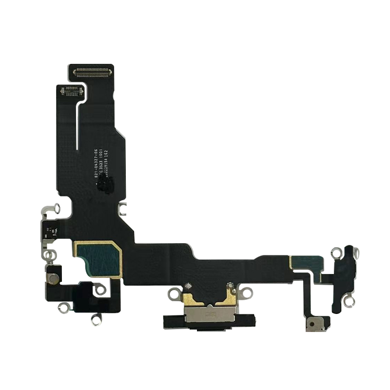 Charging Port Flex Cable Compatible For iPhone 15 (Aftermarket Plus) (Black)