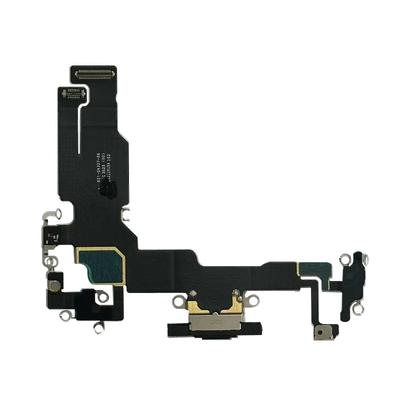 Charging Port Flex Cable Compatible For iPhone 15 (Aftermarket Plus) (Black)