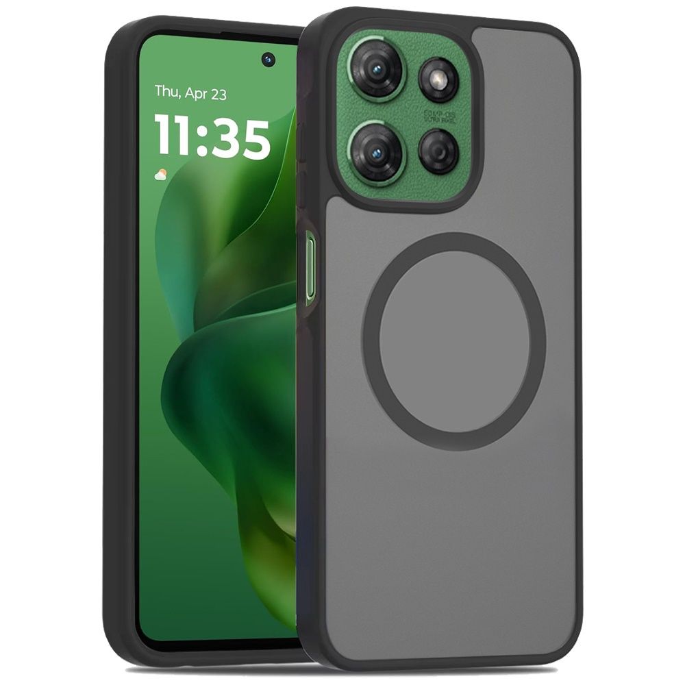 Magnetic Circle Smooth Safe Matte Feel Hybrid Case for Motorola Moto G Power 5G 2025/2026 - Black