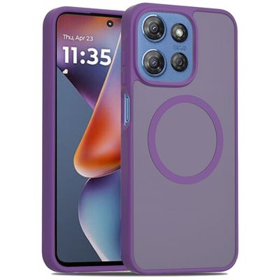 [Magnetic Circle] Smooth Safe Matte Feel Hybrid Case for Motorola Moto G 5G 2025 - Dark Purple