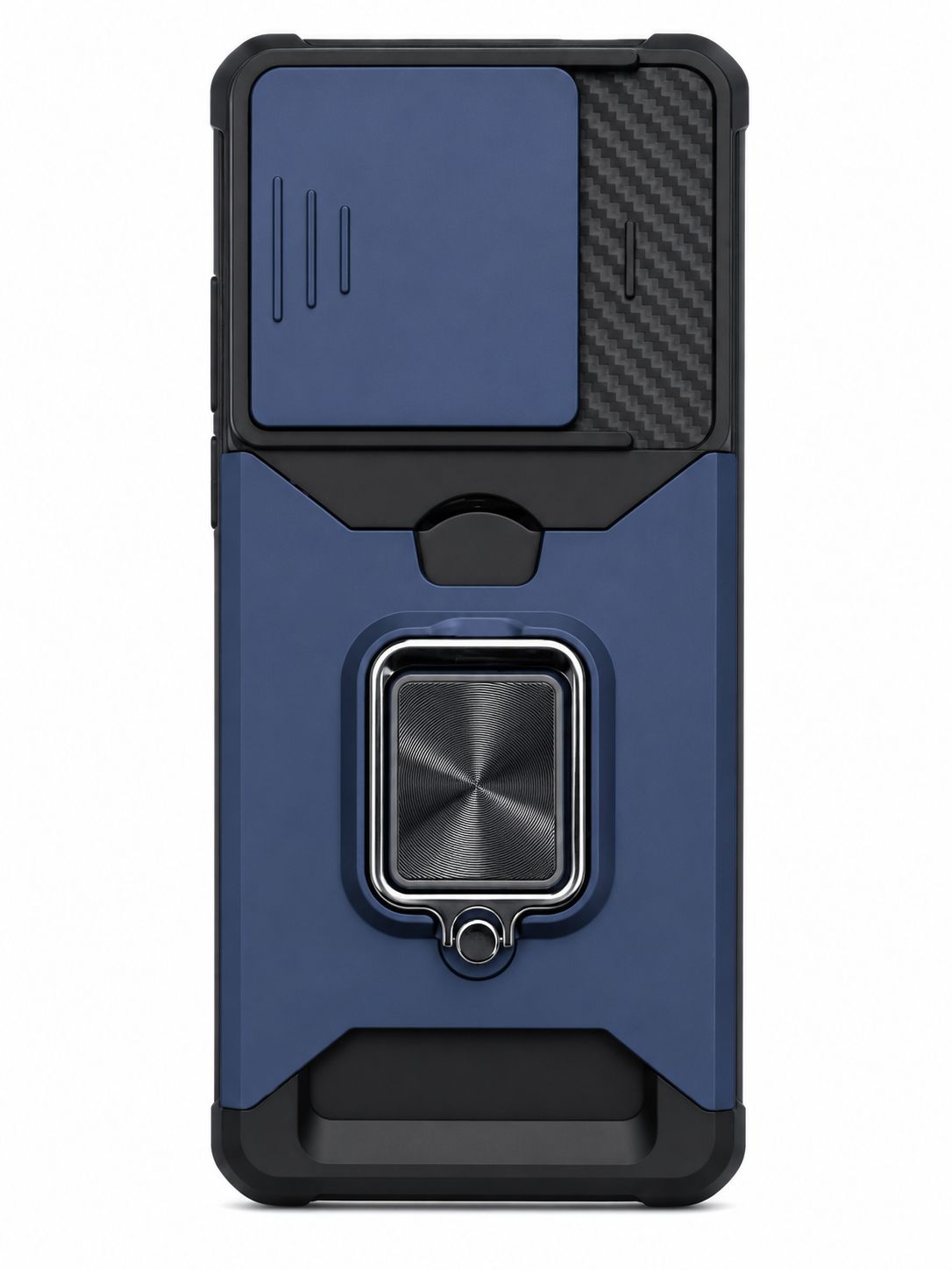 Multi-Functional Card Magnetic Ring Stand Hybrid Camera Case Cover for Moto G Stylus 5G 2025 - Blue