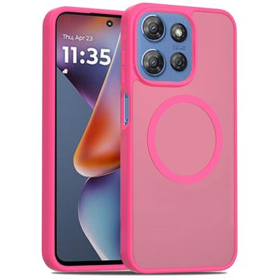 [Magnetic Circle] Smooth Safe Matte Feel Hybrid Case for Motorola Moto G 5G 2025 - Hot Pink