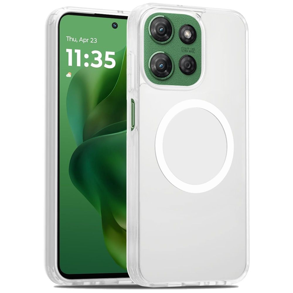 Magnetic Circle Smooth Safe Matte Feel Hybrid Case for Motorola Moto G Power 5G 2025 /2026- Clear