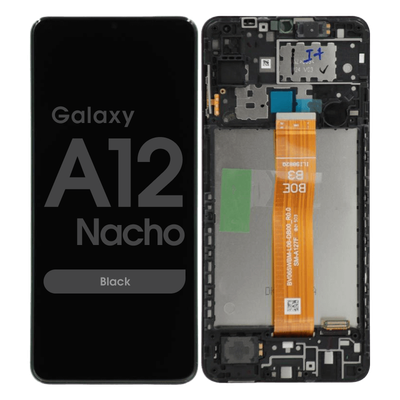 SAMSUNG GALAXY A12 LCD AFTERMARKET (IS) WITH FRAME BLACK A125 (2020)