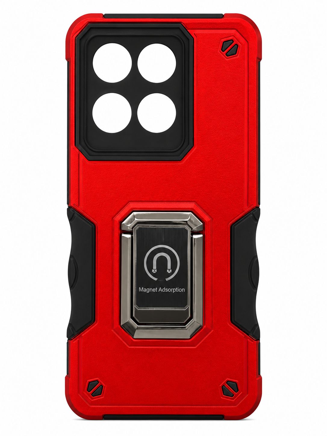 Optimum Magnetic Ring Stand Hybrid Case Cover for Moto G Stylus 5G 2025  - Red