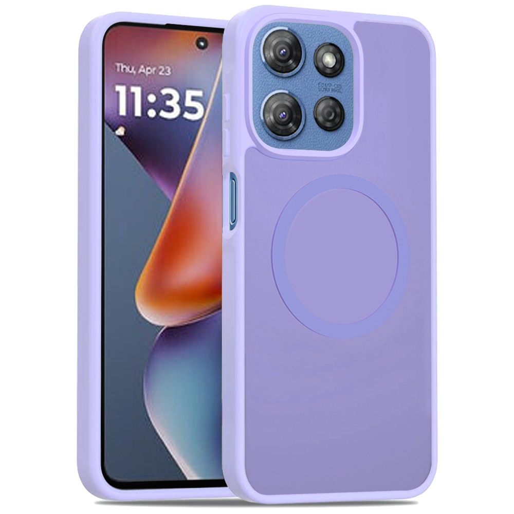 [Magnetic Circle] Smooth Safe Matte Feel Hybrid Case For Motorola Moto G 5G 2025  - Light Purple