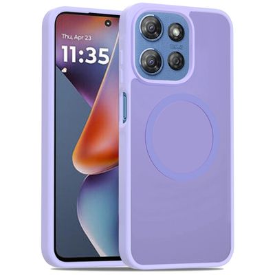 [Magnetic Circle] Smooth Safe Matte Feel Hybrid Case For Motorola Moto G 5G 2025  - Light Purple