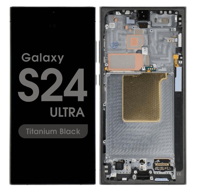OLED Assembly With Frame Compatible For Samsung Galaxy S24 Ultra (US &amp; International Version) (Titanium Black)