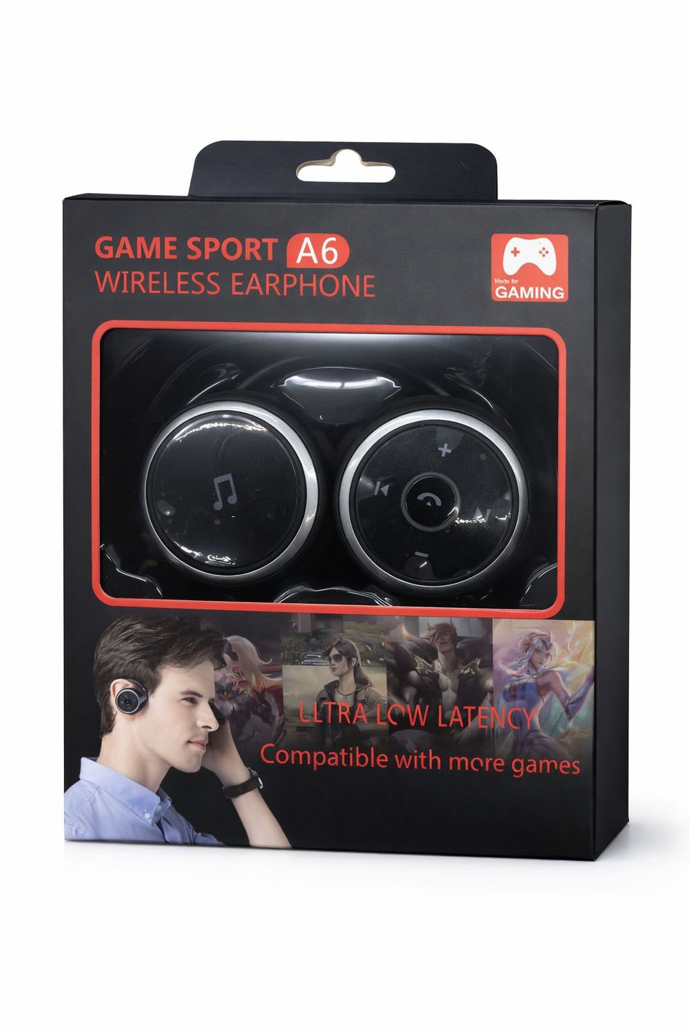 A6 Headworn Bluetooth Earphones-Black