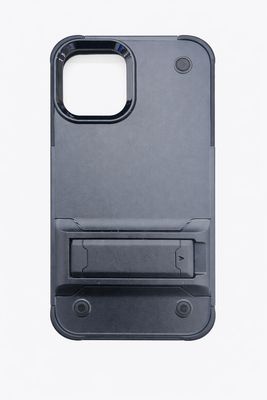 For iPhone 12 &amp; iPhone 12 Pro Thunder Kickstand Hybrid Case Cover - Black