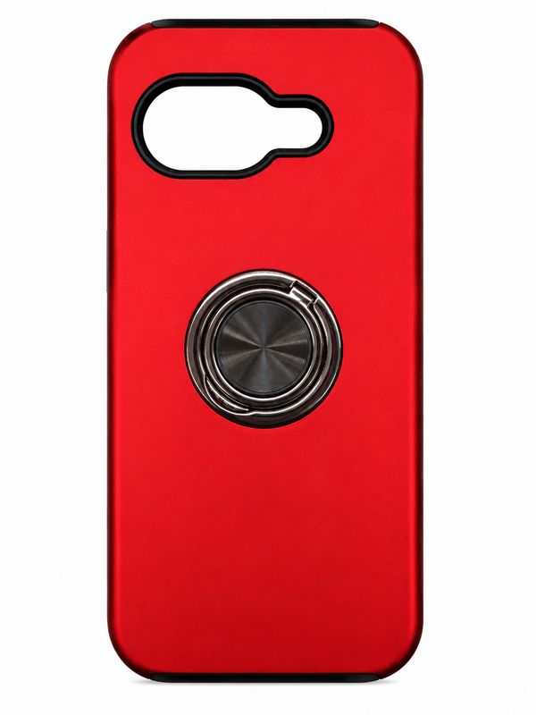 Chief Oil Painted Magnetic Ring Stand Hybrid Case for Google Pixel 9A  - Red