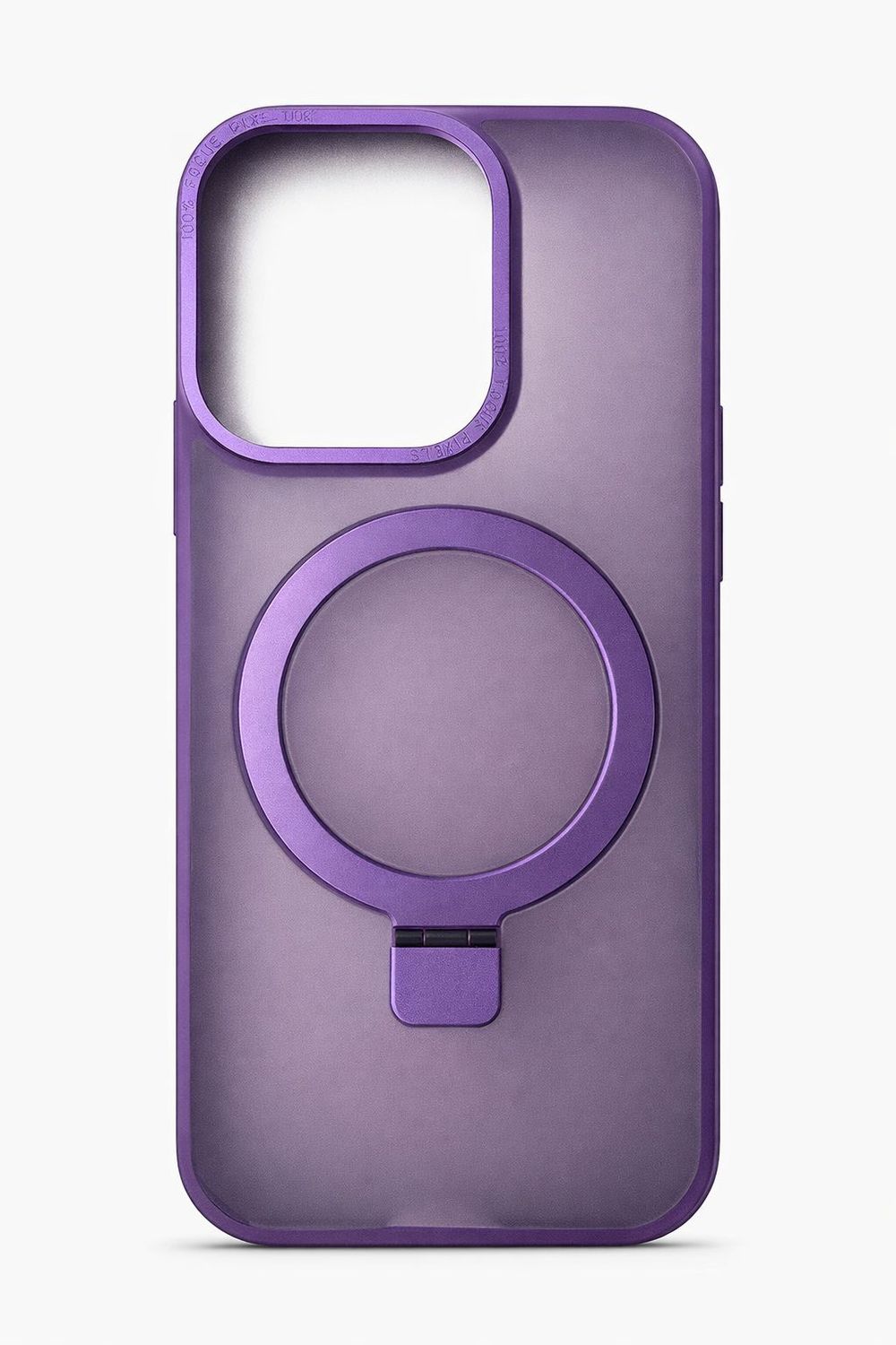 Metal Chrome Kickstand with Shockproof Magnetic Circle for Iphone 15 Pro-Purple