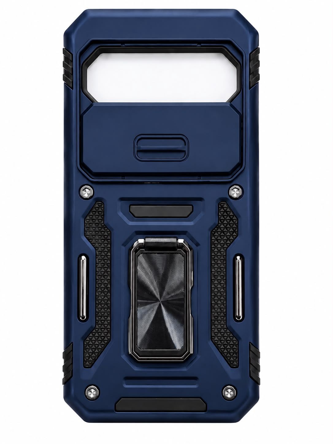 Utter Tough Metal Ring Movable Camera Window Hybrid Case for Google Pixel 9A  - Navy blue