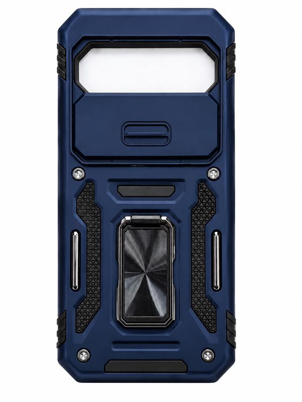 Utter Tough Metal Ring Movable Camera Window Hybrid Case for Google Pixel 9A  - Navy blue