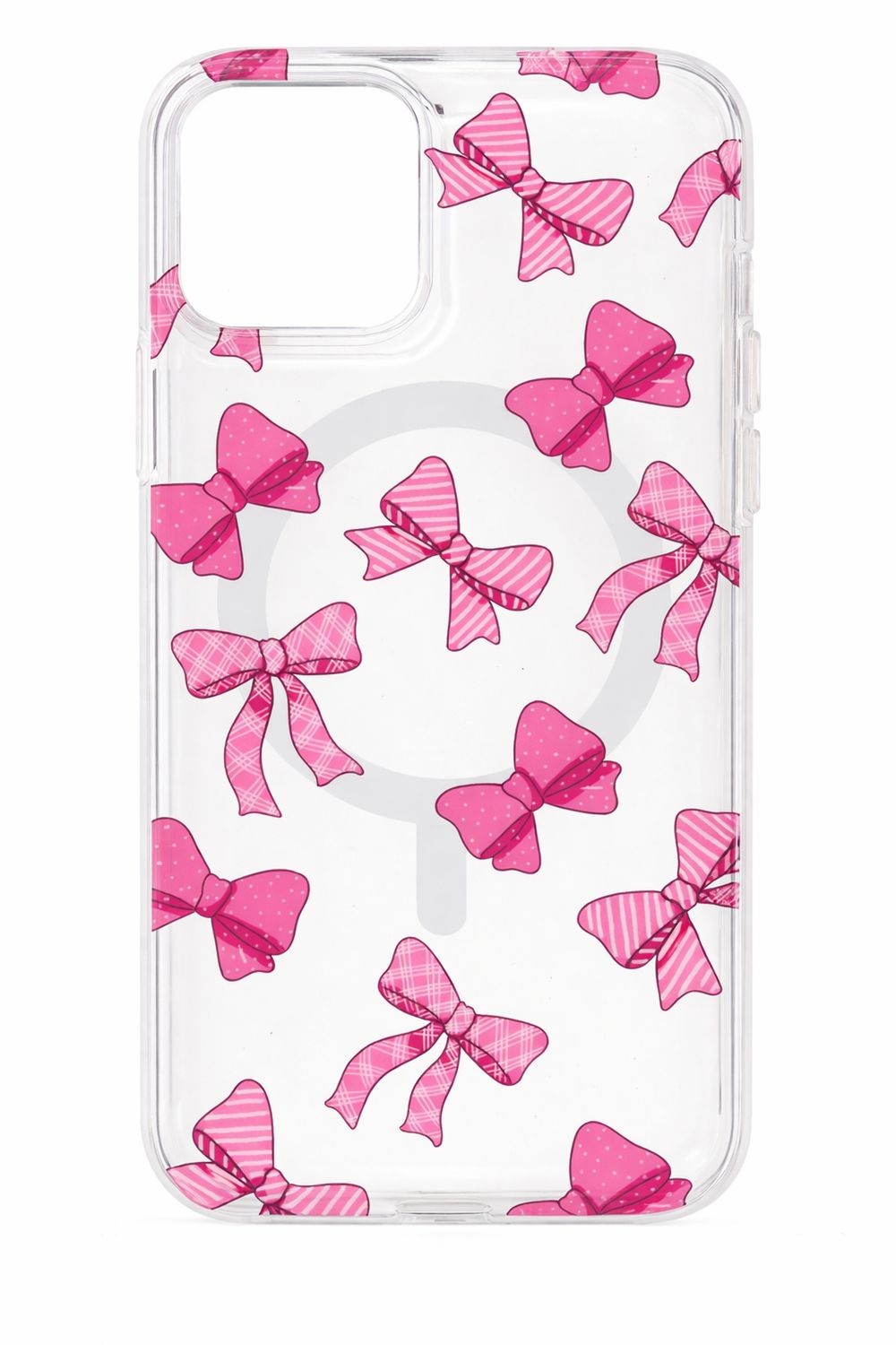 For iPhone 12 &amp; iPhone 12 Pro [Magnetic Circle] Double Layer Design IMD TPU Case - Bow Knot