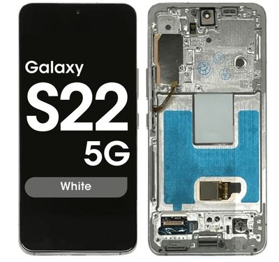 SAMSUNG S22 5G LCD WITH FRAME (IS) (S901) (SILVER)