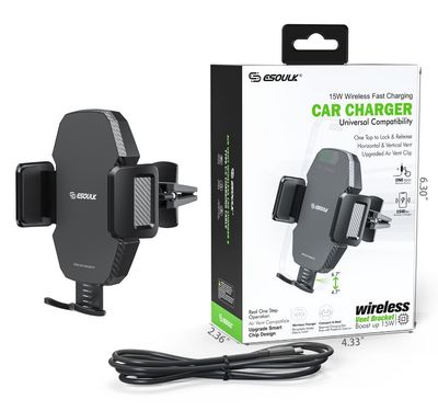 15W Wireless Fast Charging Car Airvent Charger EK-3011BK