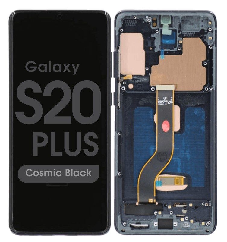 Aftermarket - Soft OLED Screen and Digitizer Assembly w/ Frame for Samsung Galaxy S20 Plus (G985) (Cosmic Black)